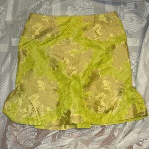 Anthropologie Women's Green and Yellow Floral Pencil Skirt